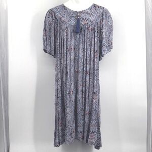 Go Softly Patio Paisley Nightgown 3X Sleep Dress Fairy Boho Tassel Relaxed Fit